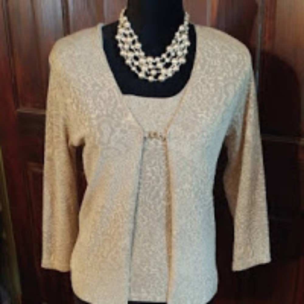 Silver Gray twin set size Medium M